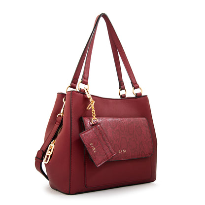 Cartera tote tres divisiones michelle grande rojo oscuro