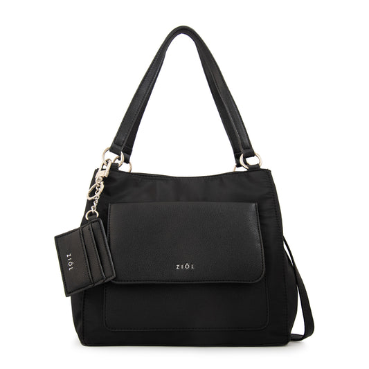 Cartera tote tres divisiones michelle grande negro