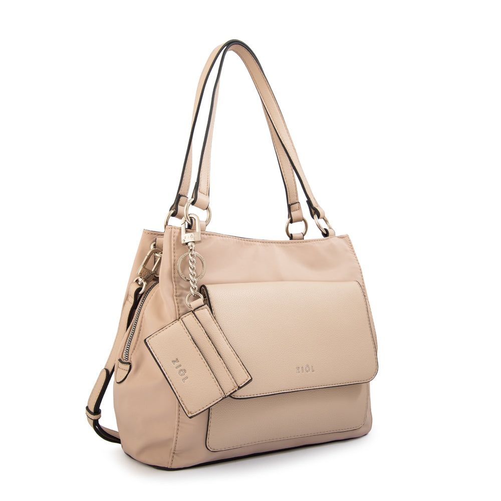 Cartera tote tres divisiones michelle grande beige