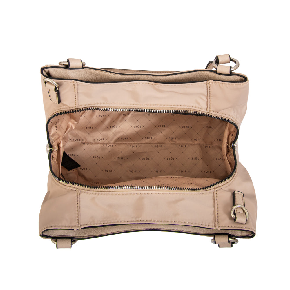 Cartera tote tres divisiones michelle grande beige