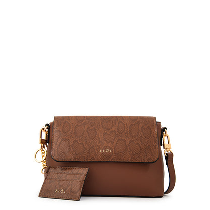 Cartera bandolera michelle pequeña café medio
