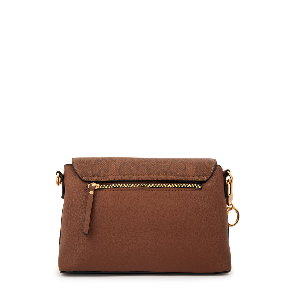 Cartera bandolera michelle pequeña café medio