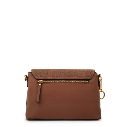 Cartera bandolera michelle pequeña café medio