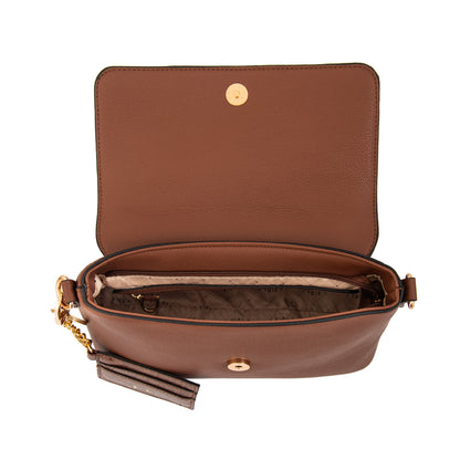 Cartera bandolera michelle pequeña café medio