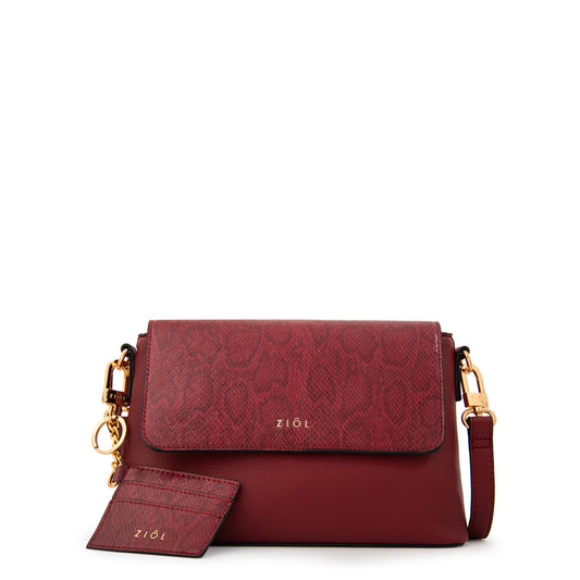 Cartera bandolera michelle pequeña rojo oscuro