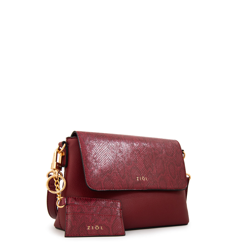 Cartera bandolera michelle pequeña rojo oscuro