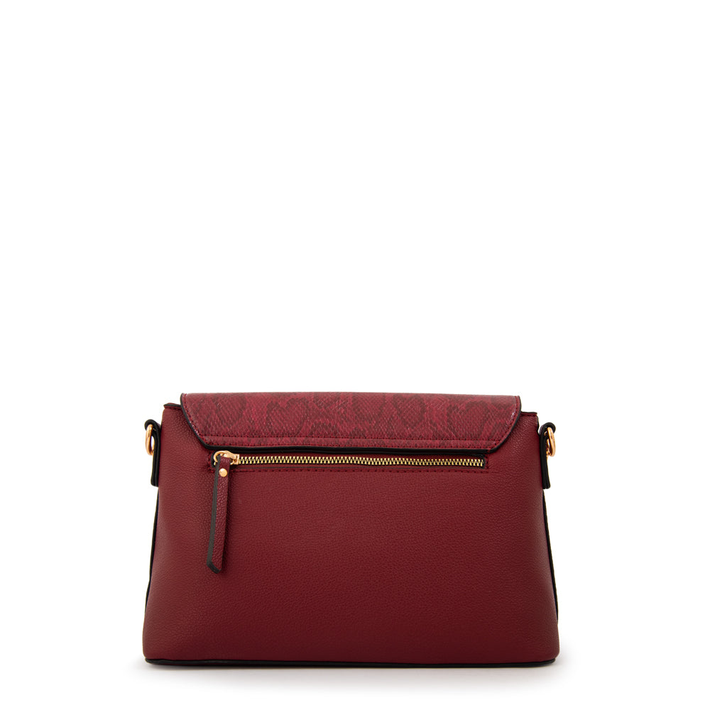 Cartera bandolera michelle pequeña rojo oscuro