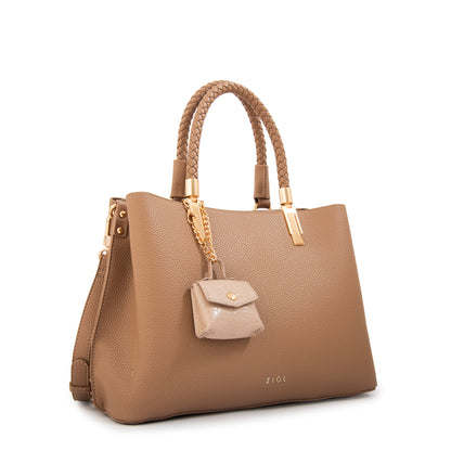 Cartera tote bambina mediana beige oscuro