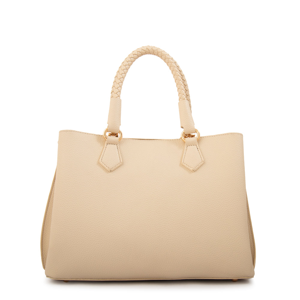 Cartera tote bambina mediana blanco crudo
