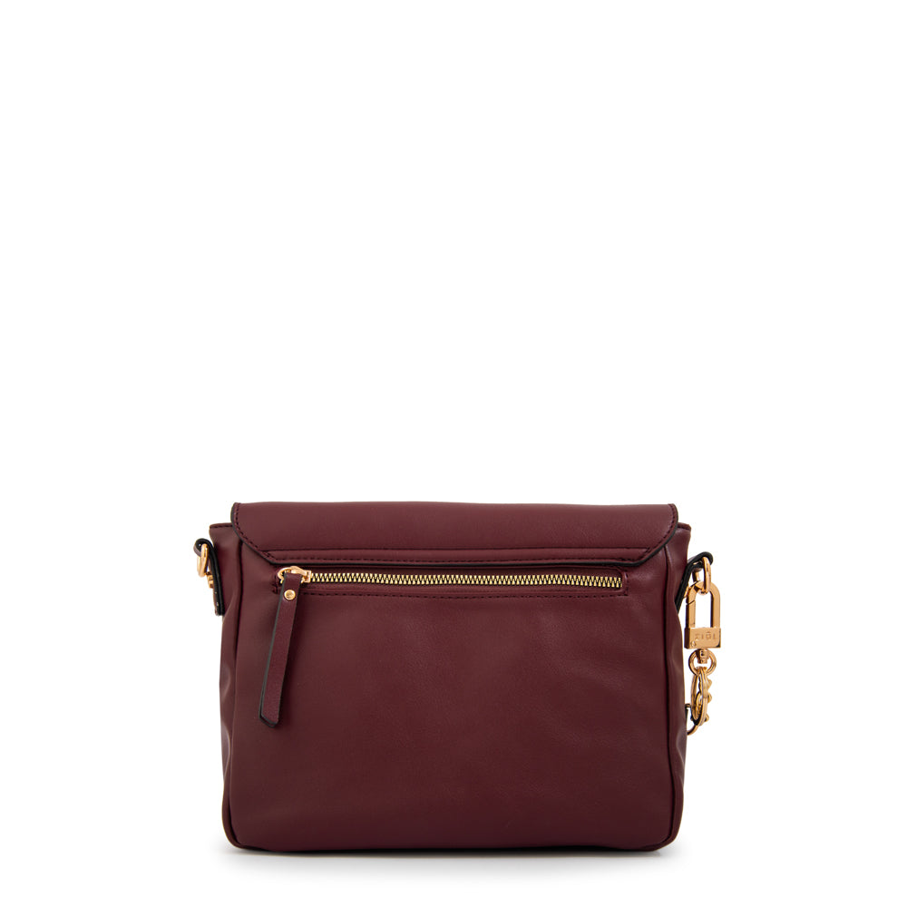 Cartera bandolera raquel pequeña rojo oscuro