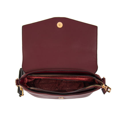 Cartera bandolera raquel pequeña rojo oscuro