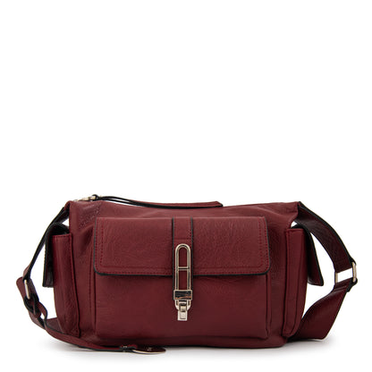 Cartera bandolera monserrat mediana rojo oscuro