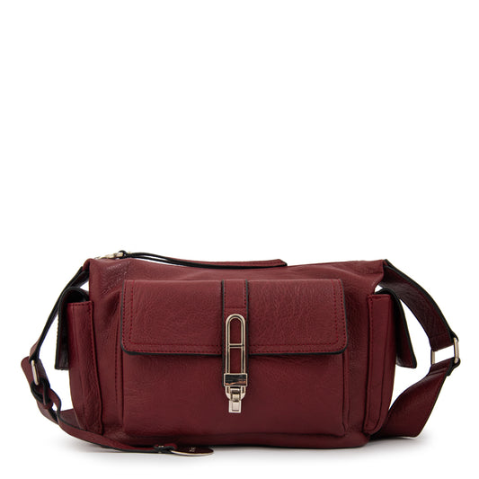 Cartera bandolera monserrat mediana rojo oscuro