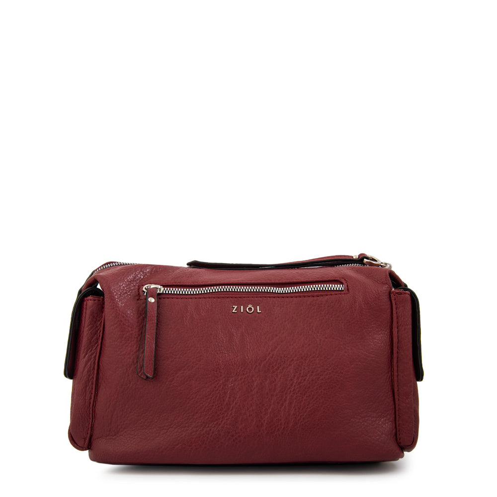 Cartera bandolera monserrat mediana rojo oscuro