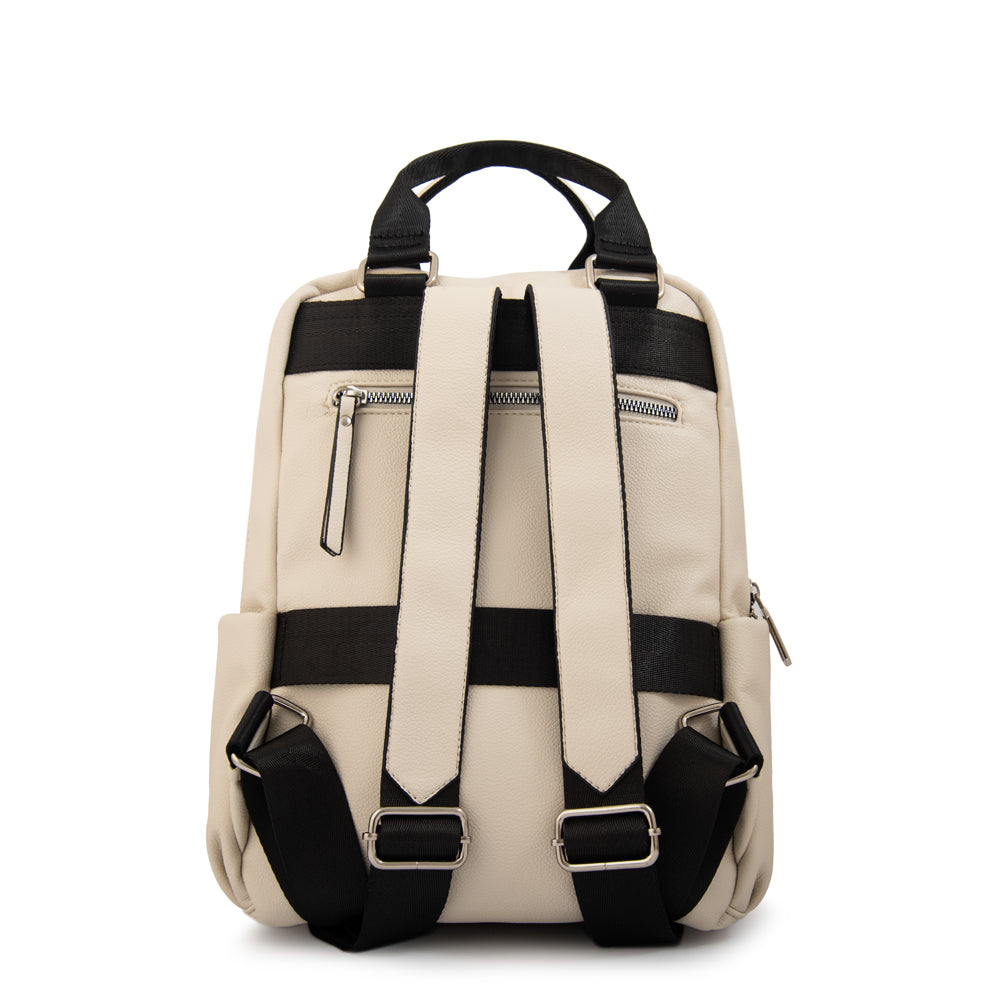 Mochila alfira mediana blanco crudo