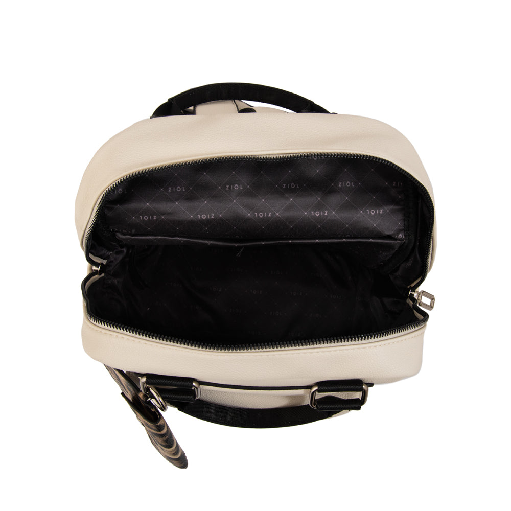 Mochila alfira mediana blanco crudo