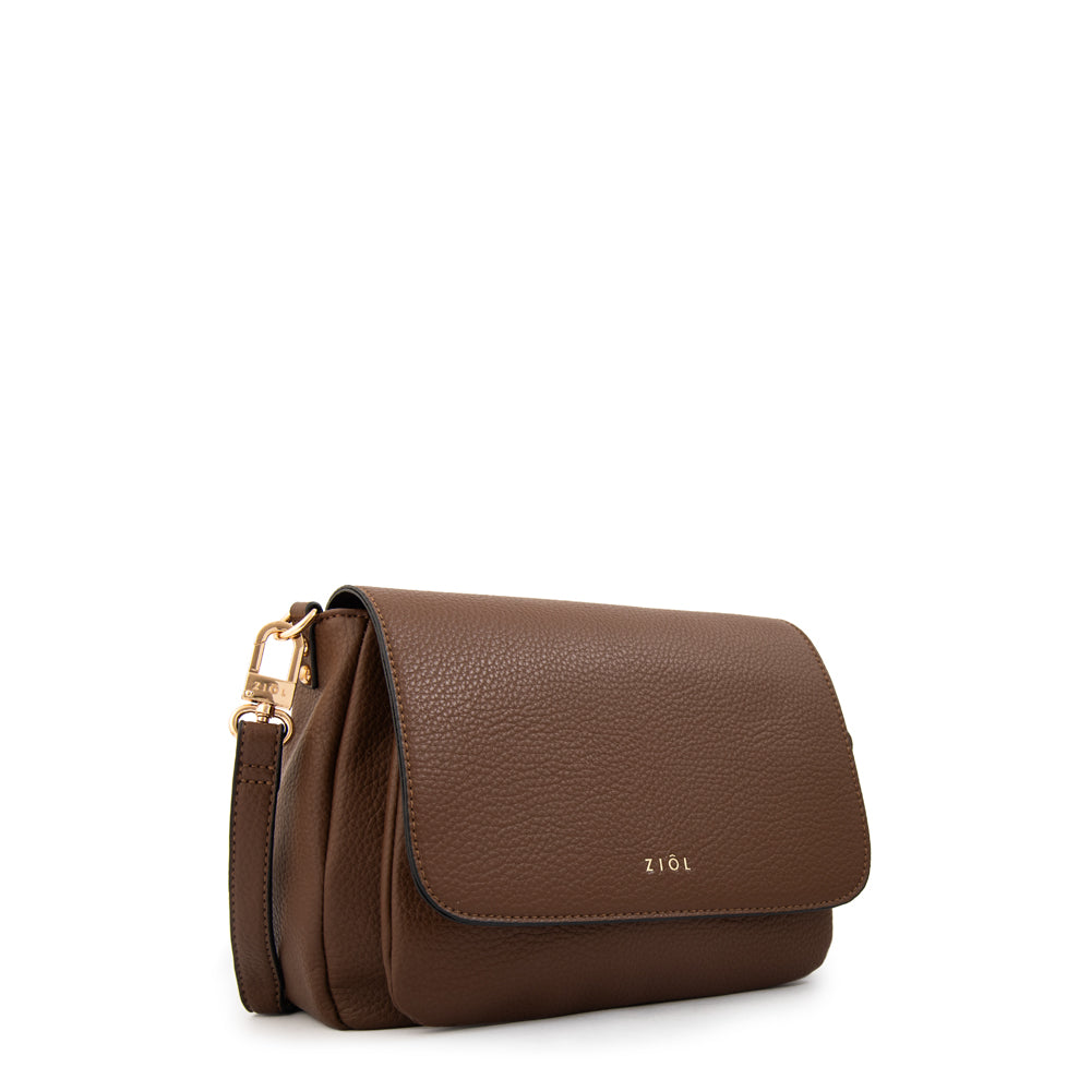 Cartera bandolera gwen mediana café oscuro