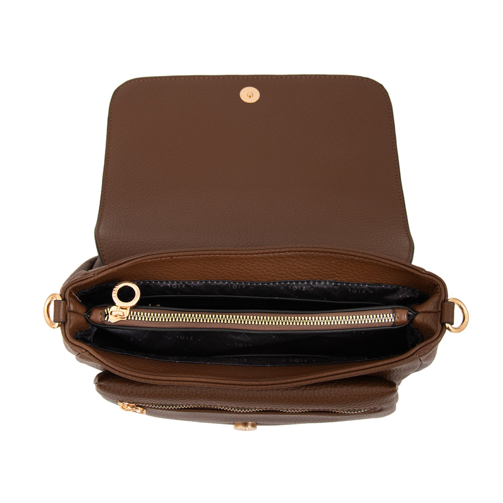 Cartera bandolera gwen mediana café oscuro