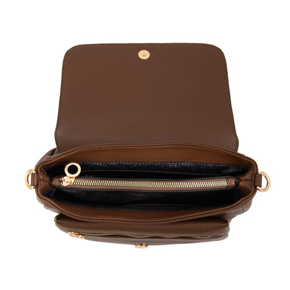 Cartera bandolera gwen mediana café oscuro