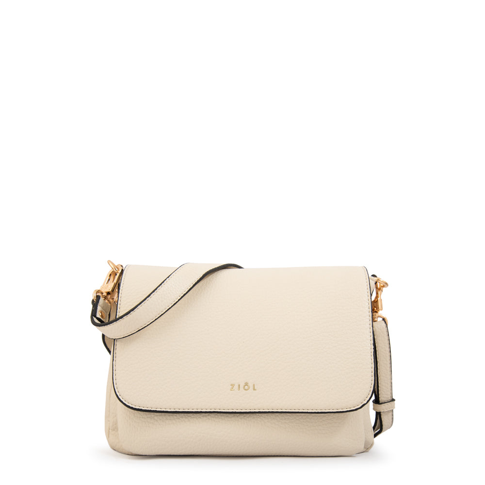 Cartera bandolera gwen mediana blanco crudo