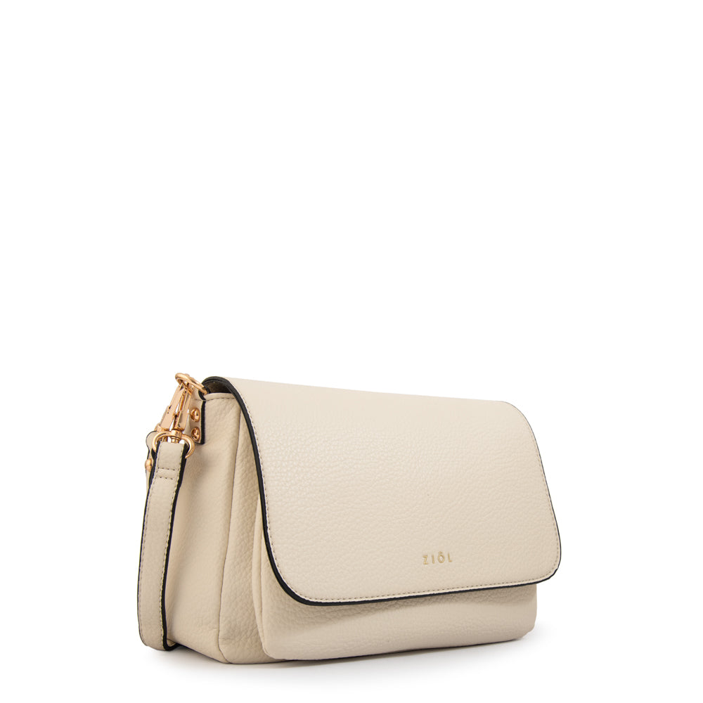 Cartera bandolera gwen mediana blanco crudo