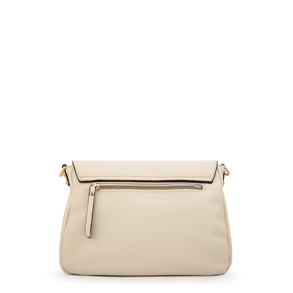 Cartera bandolera gwen mediana blanco crudo