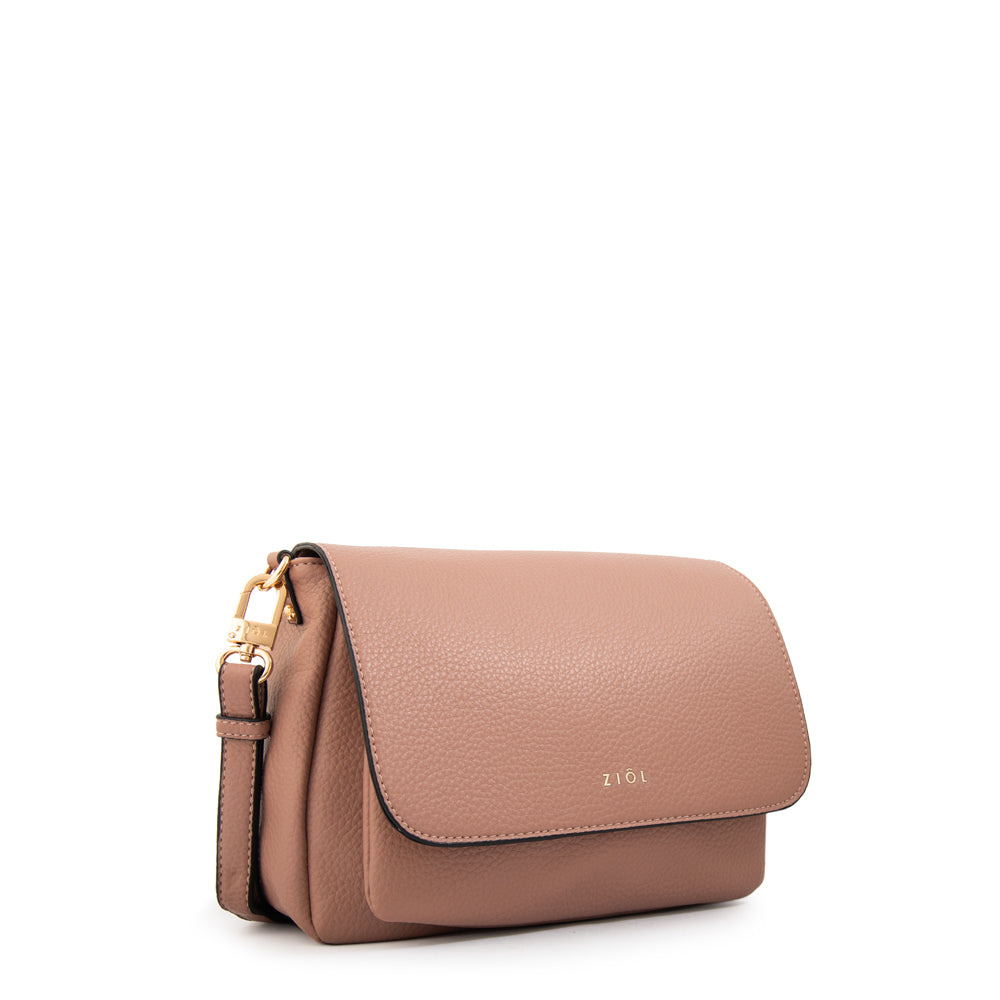 Cartera bandolera gwen mediana rosa viejo