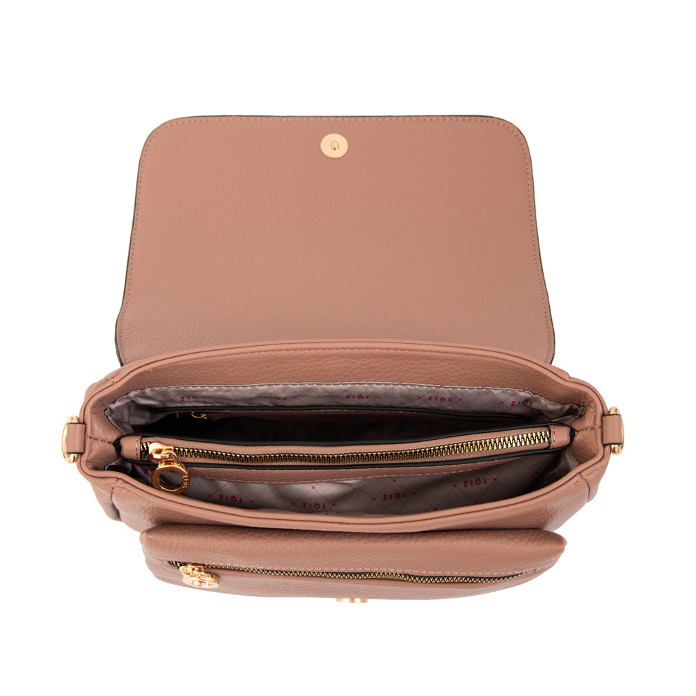 Cartera bandolera gwen mediana rosa viejo