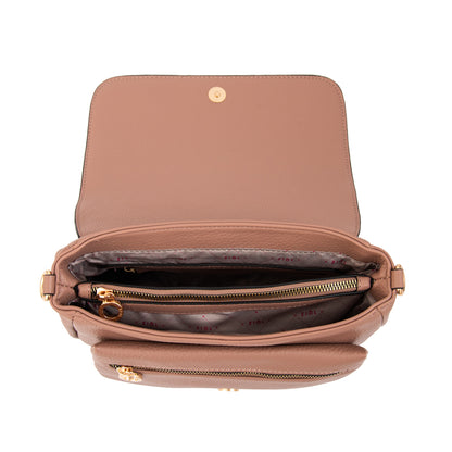 Cartera bandolera gwen mediana rosa viejo