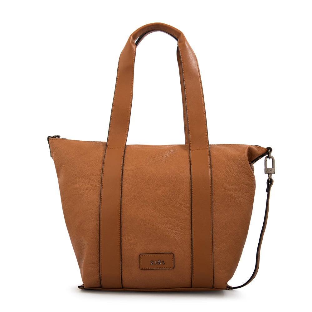 Cartera tote nelly grande camel