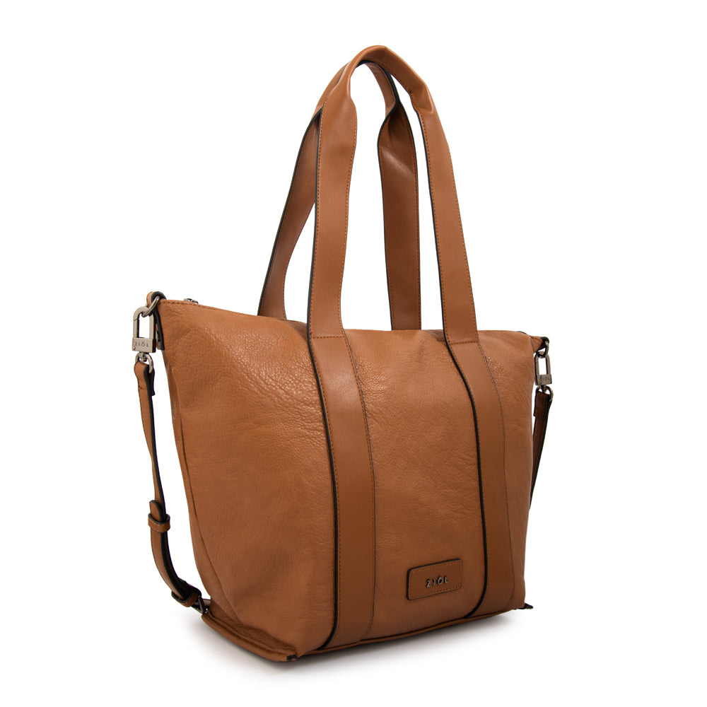 Cartera tote nelly grande camel