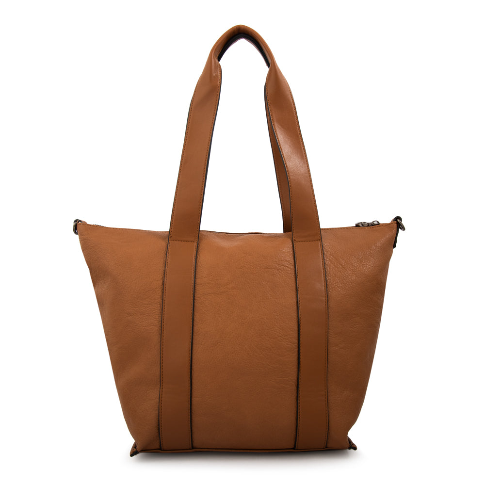 Cartera tote nelly grande camel