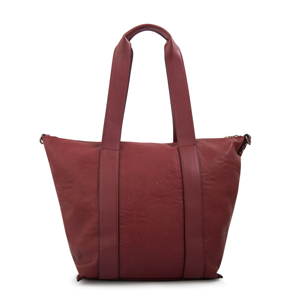 Cartera tote nelly grande rojo oscuro