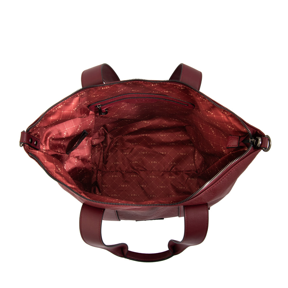 Cartera tote nelly grande rojo oscuro