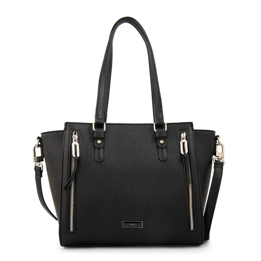 Cartera tote tres divisiones penny negro