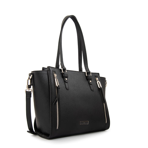 Cartera tote tres divisiones penny negro