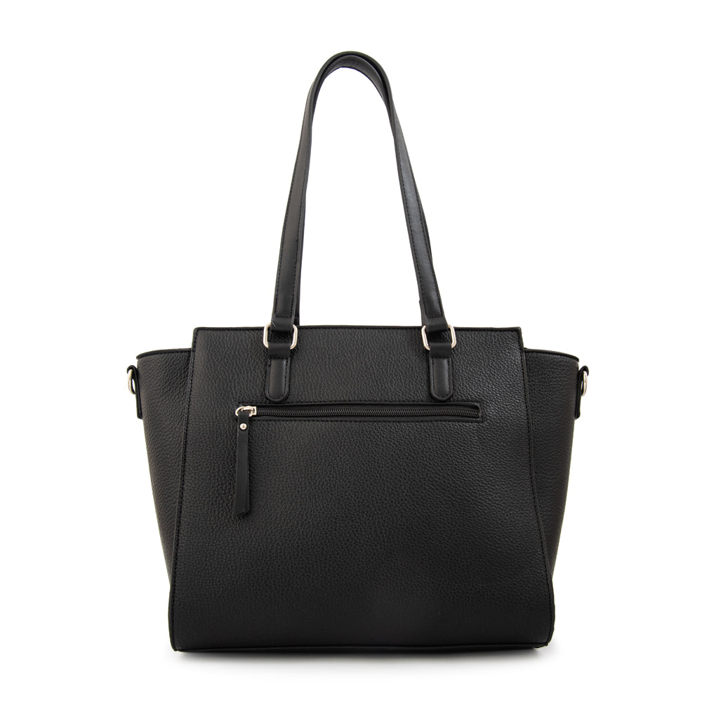Cartera tote tres divisiones penny negro