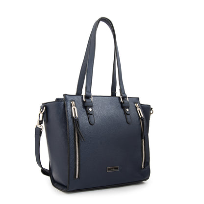 Cartera tote tres divisiones penny azul oscuro