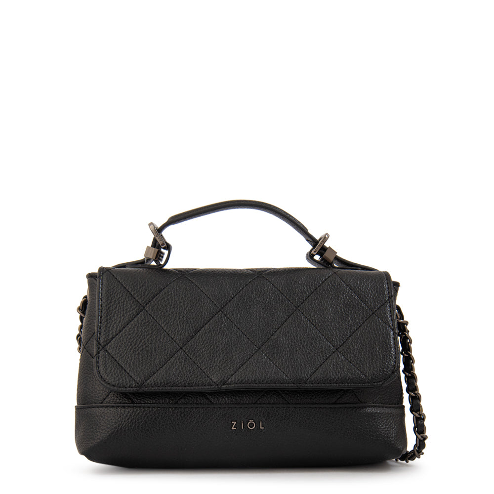 Cartera bandolera con tapa lian negro