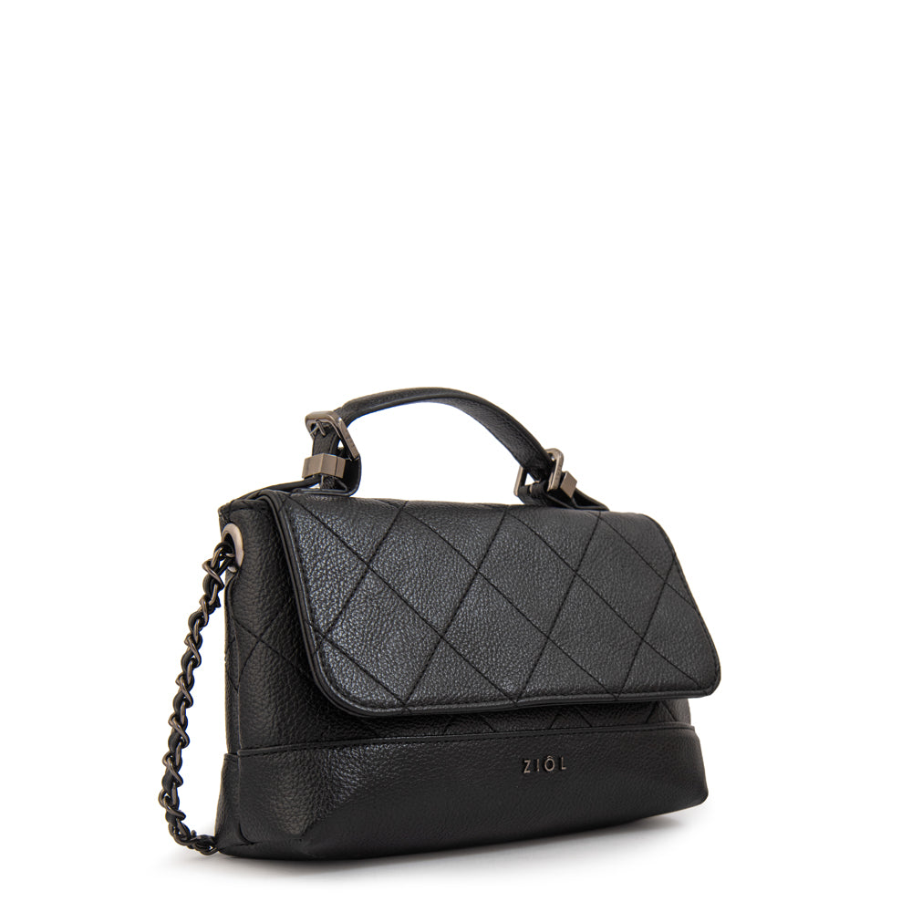 Cartera bandolera con tapa lian negro