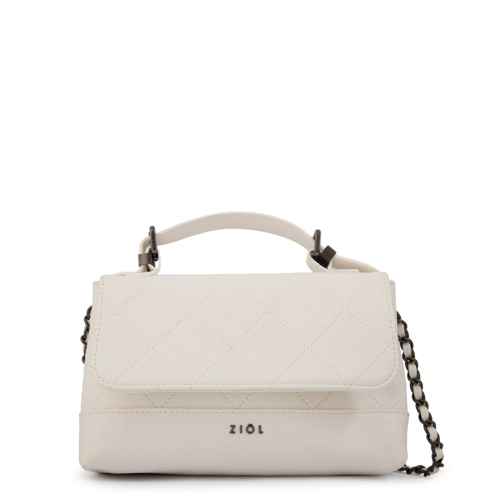 Cartera bandolera con tapa lian blanco