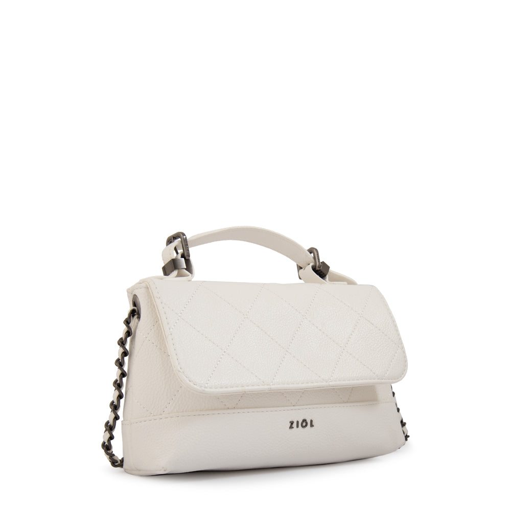 Cartera bandolera con tapa lian blanco