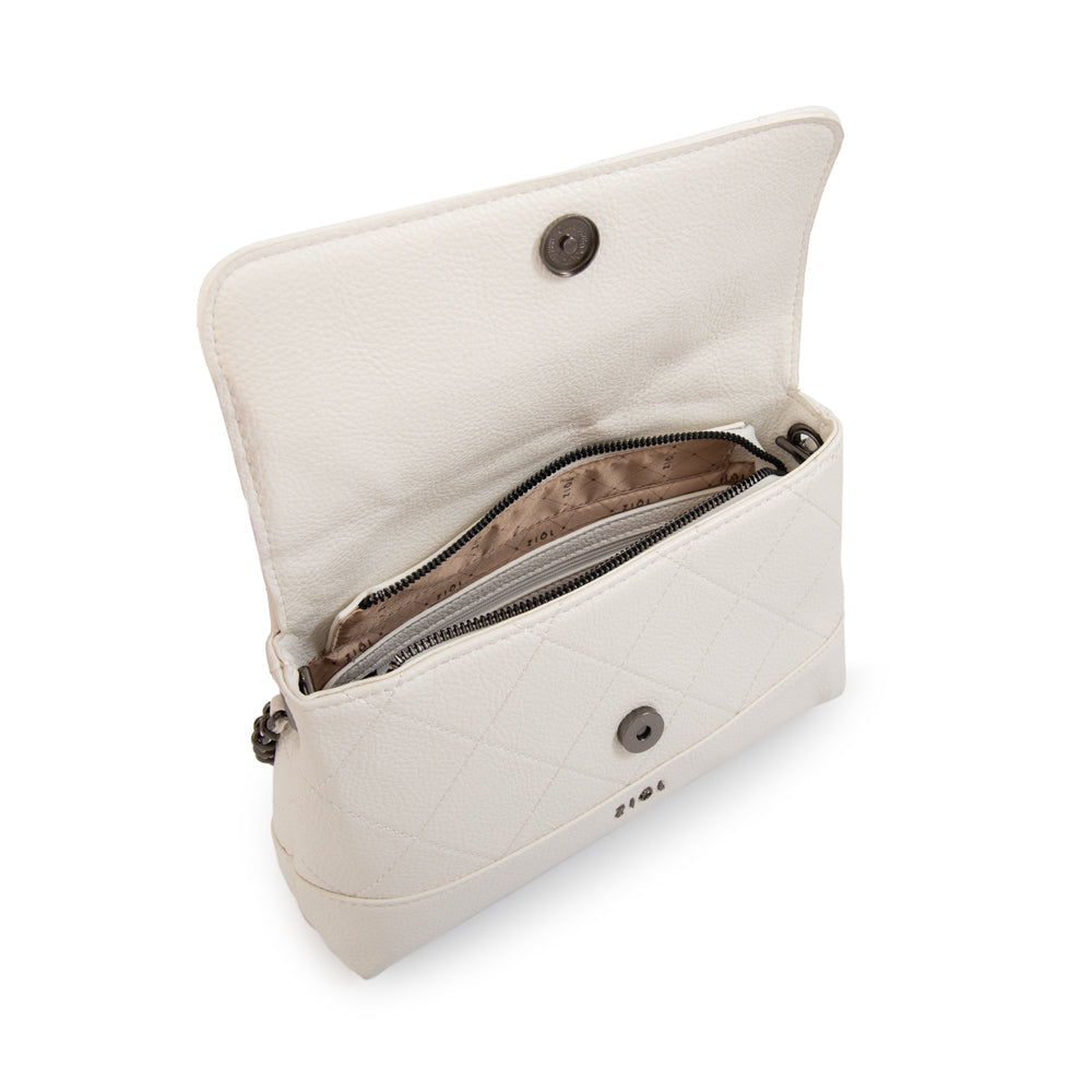 Cartera bandolera con tapa lian blanco