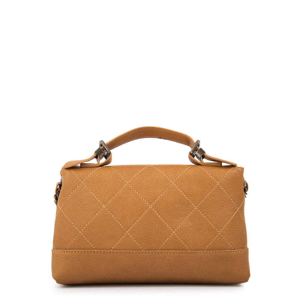 Cartera bandolera con tapa lian camel