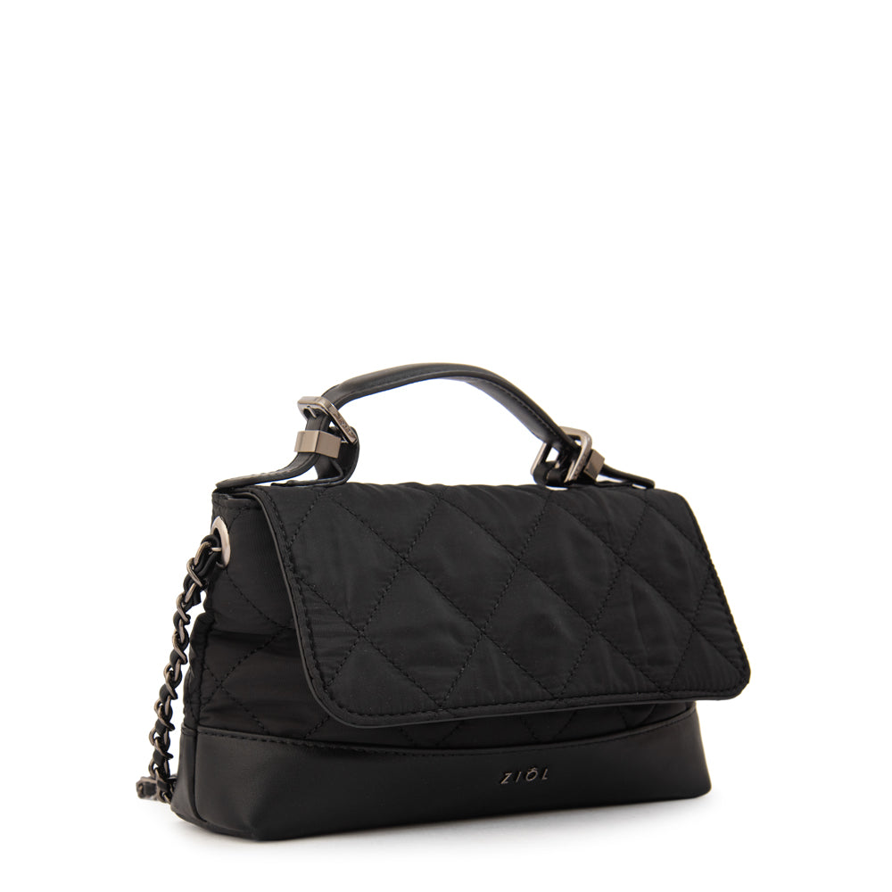 Cartera bandolera con tapa lian negro