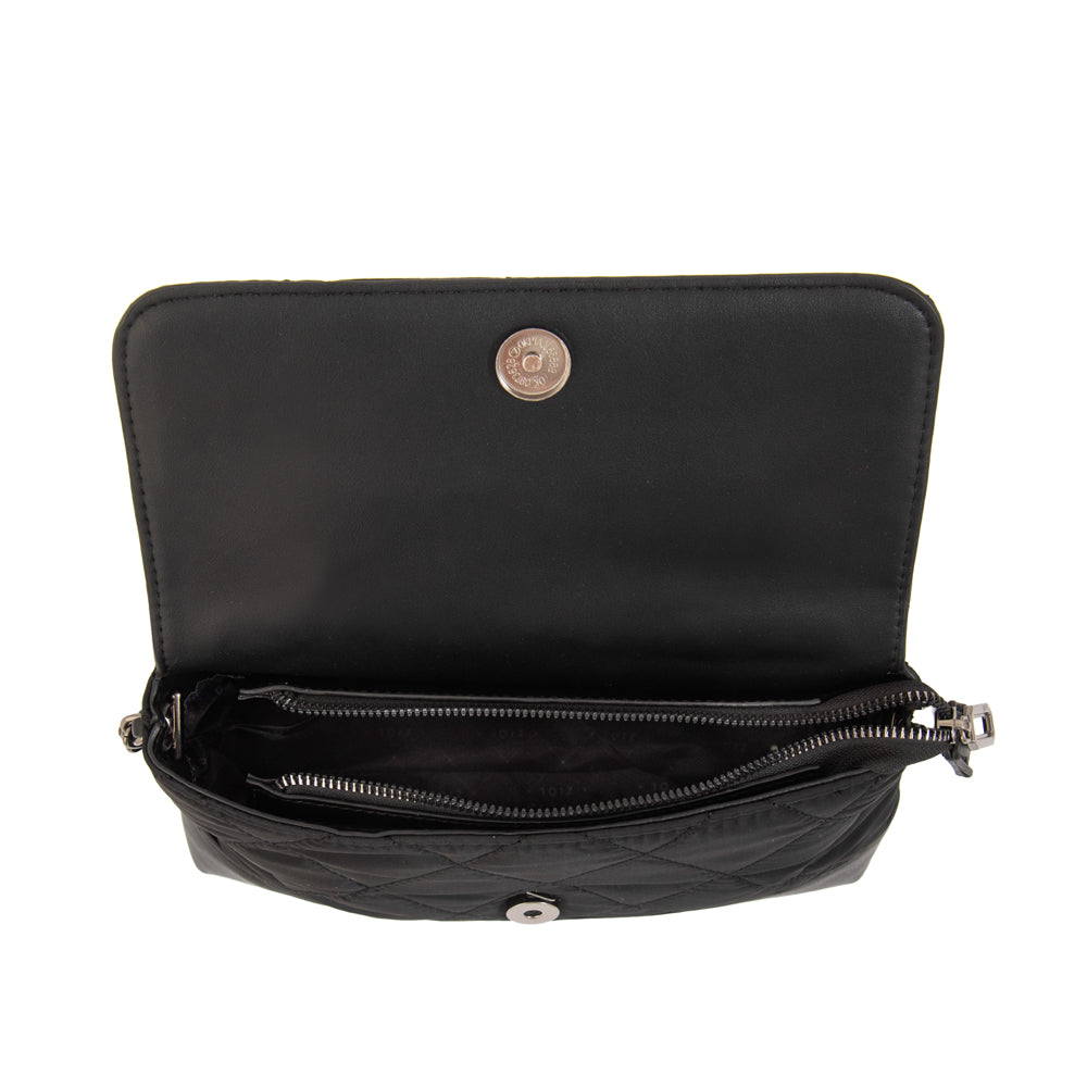 Cartera bandolera con tapa lian negro