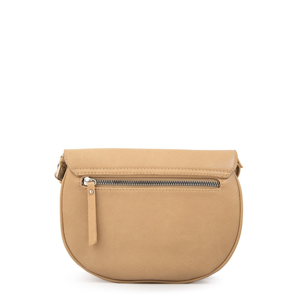 Cartera bandolera con tapa marina beige oscuro