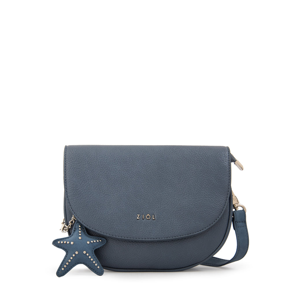 Cartera bandolera con tapa marina azul