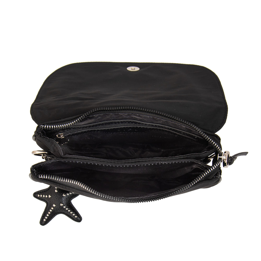 Cartera bandolera con tapa marina negro