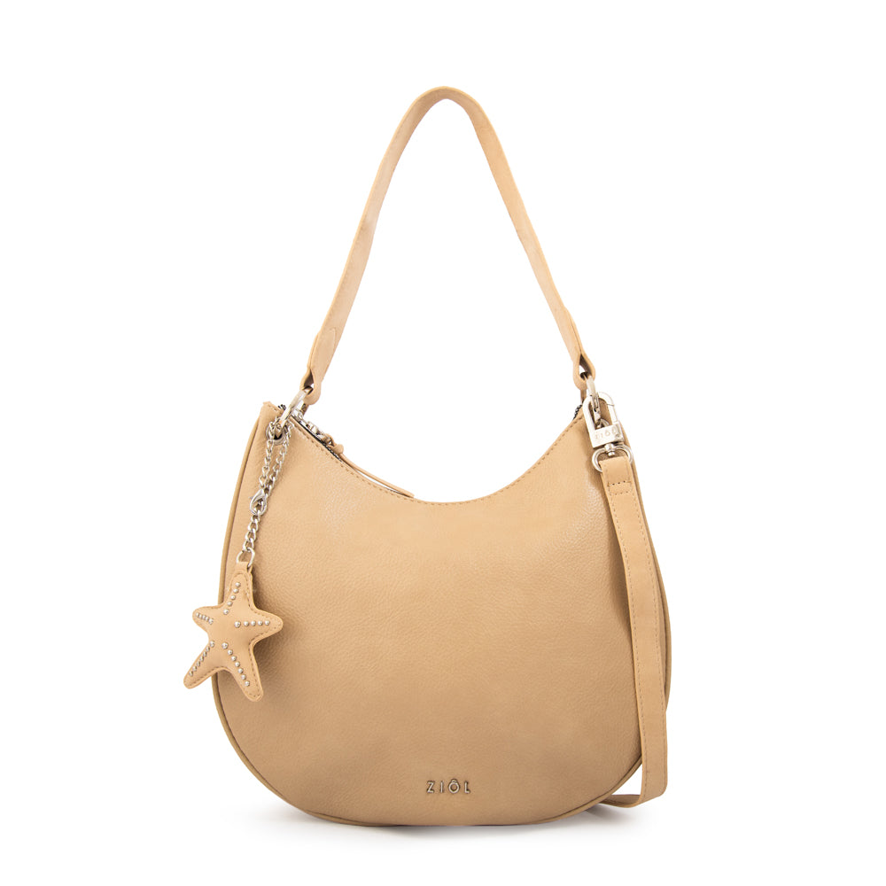 Cartera corte oval marina beige oscuro